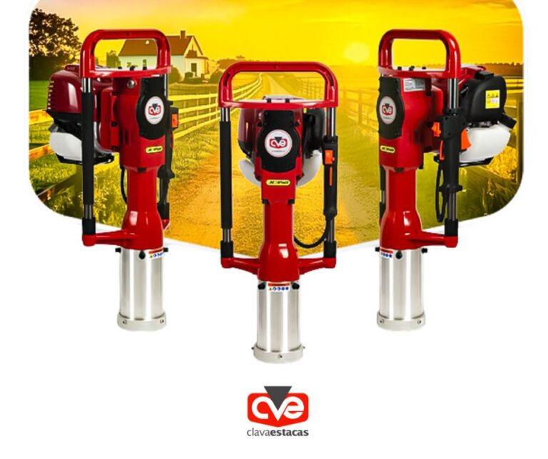 Hincadora de estacas portátil de gasolina Clavaestacas para vallados agrícolas y viñedos, máquina profesional para clavar postes con motor integrado y diseño ergonómico en entorno rural
